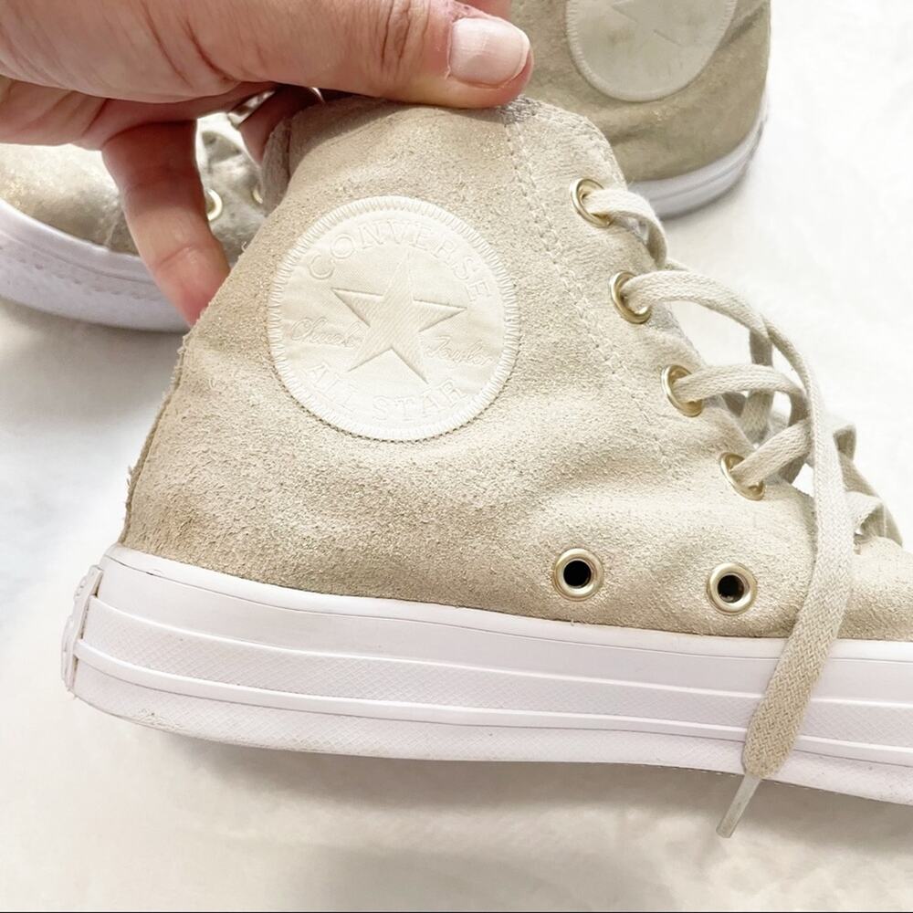 Converse All Star Hi shimmer suede sneaker 6.5 gold metallic - Picture 8 of 9